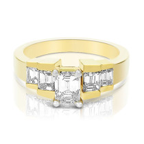 1.65CT Emerald Cut Diamonds Engagement Ring