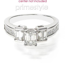 1.30CT Emerald and Princess Cut Diamonds Engagement Ring