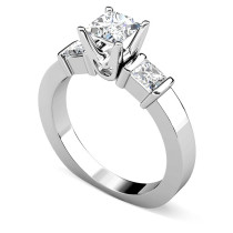 1.30CT Princess Cut Diamonds Engagement Ring