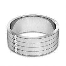 0.15CT Round Cut Diamonds Men's Wedding Band