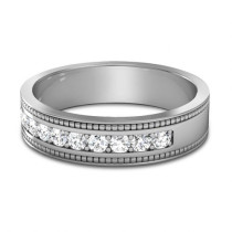 0.80CT Round Cut Diamonds Mens Wedding Band