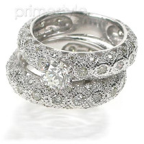 Round Cut Diamond Bridal Set - 3.35CT