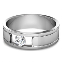 0.35CT Round Cut Diamond Men's Wedding Band