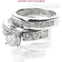 Bridal Set - 2.85CT round Cut Engagement Ring and Wedding Band