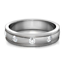 0.50CT Round Cut Diamond Men's Wedding Band