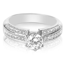 0.95CT Round Cut Diamonds Engagement Ring