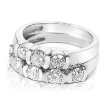 Round Cut Diamond Bridal Set - 1.95CT Total Diamond Weight 