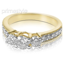 1.30CT Round Cut Diamonds Three Stone Ring