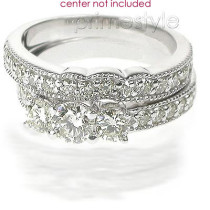 1.45CT Round Cut Diamond Bridal Set 