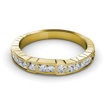 Diamond Wedding Band with Princess Cut Diamonds - 0.80CT
