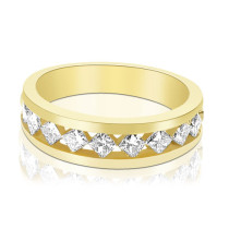 0.90CT Princess Cut Diamond Wedding Band