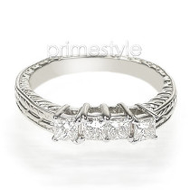 0.80CT Diamond Wedding Band - Princess Cut Diamonds