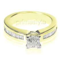 1.25CT Princess Cut Diamonds Engagement Ring