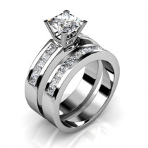 Diamond Bridal Set with 2.15CT Princess Cut Diamonds