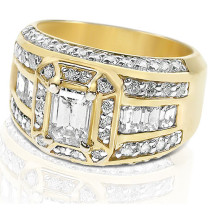 2.50CT Emerald and Round Cut Diamonds Engagement Ring