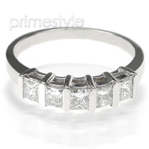 1.00CT Princess Cut Diamonds Wedding Band
