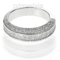 1.50CT Princess and Round Cut Diamond Wedding Band