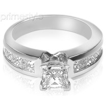 2.20CT Princess Cut Diamonds Engagement Ring