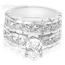 Beautiful Oval and Round Cut Diamond Bridal Set - 2.75CT 