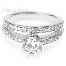 Incredible Diamond Bridal Set with Over 100 Round Cut Diamonds and 2.00CT Weight 