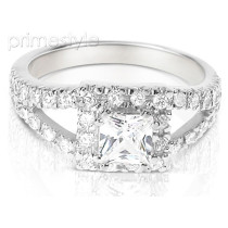 1.25CT princess and round Cut Diamonds Engagement Ring