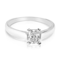 0.35CT Radiant Cut Diamond Solitaire Ring