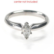 14KT White Gold Marquise Cut Solitaire Ring