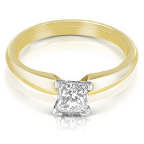0.35CT Princess Cut Diamond Solitaire Ring