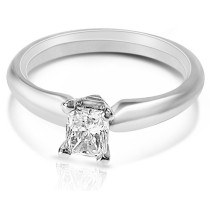 0.35CT Radiant Cut Diamond Solitaire Ring