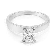 14KT White Gold Radiant Cut Solitaire Ring
