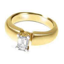 0.45CT Emerald Cut Diamond Solitaire Ring