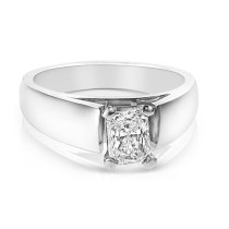 0.35CT Radiant Cut Diamond Solitaire Ring