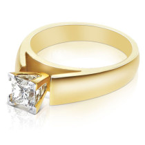 0.35CT Princess Cut Diamond Solitaire Ring