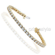 14KT Yellow Gold and 4.00CT Round Cut Diamonds Tennis Bracelet