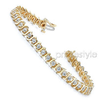 Tennis Bracelet - 14KT Yellow Gold, 2.00CT Round Cut Diamonds Bracelet