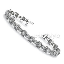 Tennis Bracelet with 3.00CT and H/SI1-SI2 Round Cut Diamonds