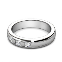 0.25CT Princess Cut Diamond Wedding Band 
