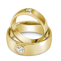 1.00CT Round Diamonds Cut Wedding Set In 14KT Yellow Gold