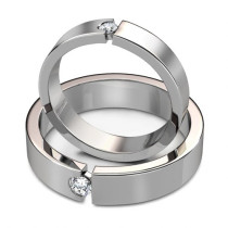 14KT White Gold 0.35CT Round Cut Diamonds Wedding Set
