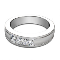 0.90CT Princess Cut Diamonds Men's Wedding Band