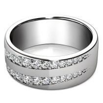 0.80CT Round Cut Diamonds Men's Wedding Band