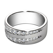 Round Cut Diamond Wedding Band - 0.55CT