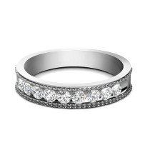 0.45CT Round Cut Diamond Wedding Band
