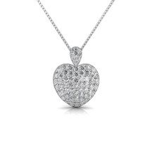 3.00CT Round Cut Diamonds 14KT White Gold Heart Pendant
