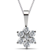 14KT White Gold Diamond Pendant (I-J Color and VS2-SI1 Clarity) 0.50CT Diamonds with Round Cut