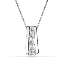 0.65CT Of I-J Color and VS2-SI1 Clarity 14KT White Gold Round Cut Diamond Pendant