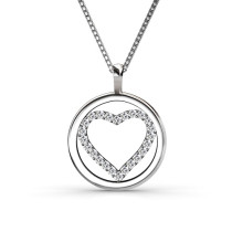 0.25CT Round Cut Diamond Heart Pendant