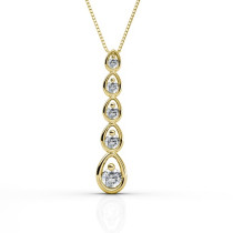 14KT Yellow Gold Diamond Pendant with Round Cut 0.20CT (I-J Color and VS2-SI1 Clarity) Diamonds