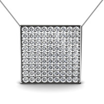 14KT White Gold Diamond Pendant with 0.85CT Round Cut Diamonds Of I-J Color and VS2-SI1 Clarity.