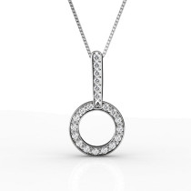 (I-J Color and VS2-SI1 Clarity) 0.35CT Round Cut Diamond Pendant Of 14KT White Gold